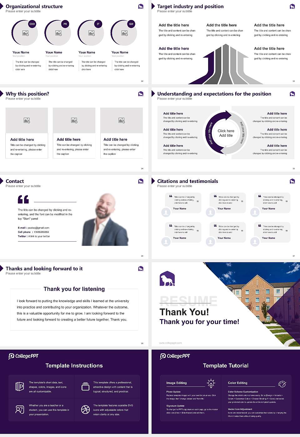 University of North Alabama Resume PPT Template16:9 ratio PPT effect preview image4