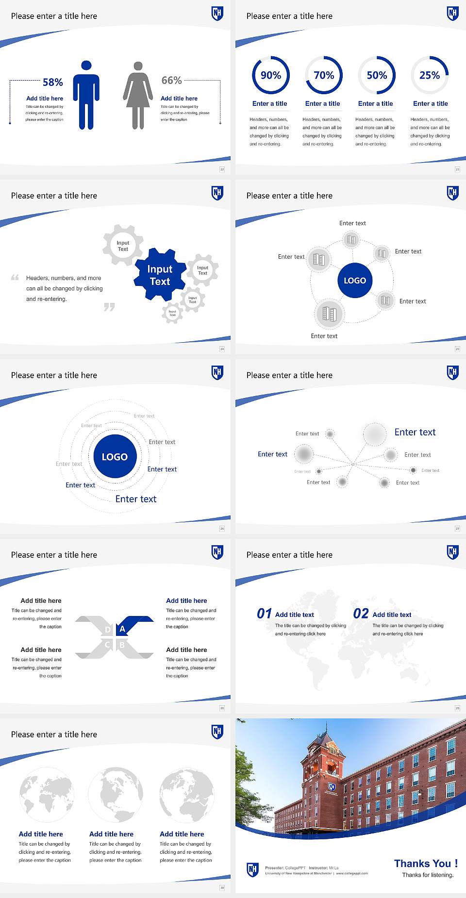 University of New Hampshire at Manchester Course/Courseware Creation PPT Template4:3 ratio PPT effect preview image4