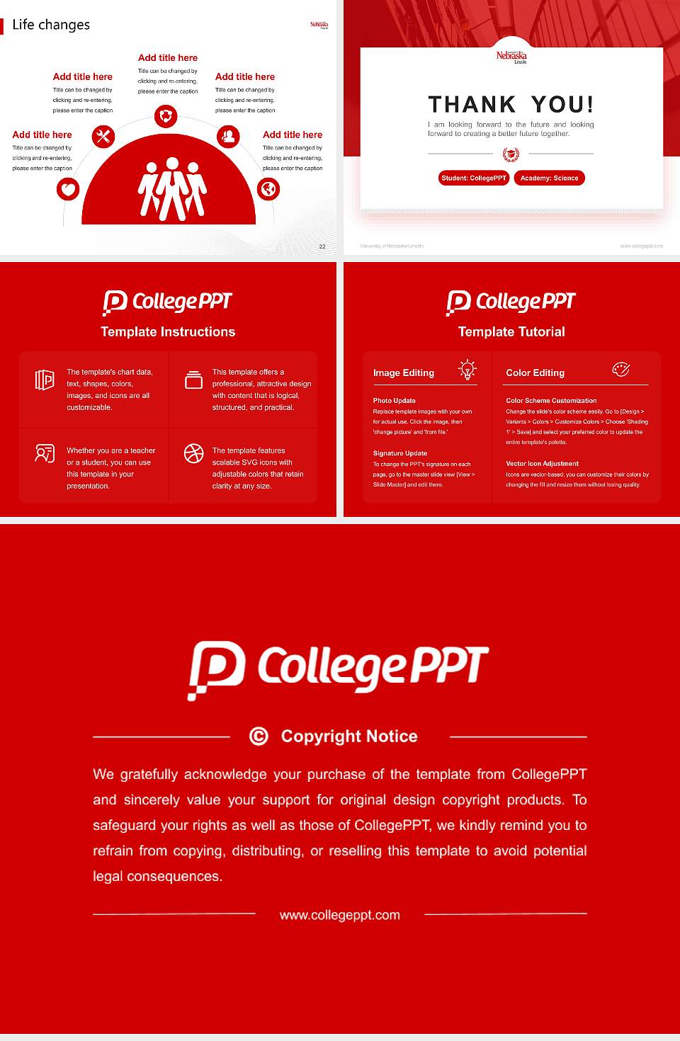 University of Nebraska-Lincoln National Scholarship Defense PPT Template4:3 ratio PPT effect preview image4