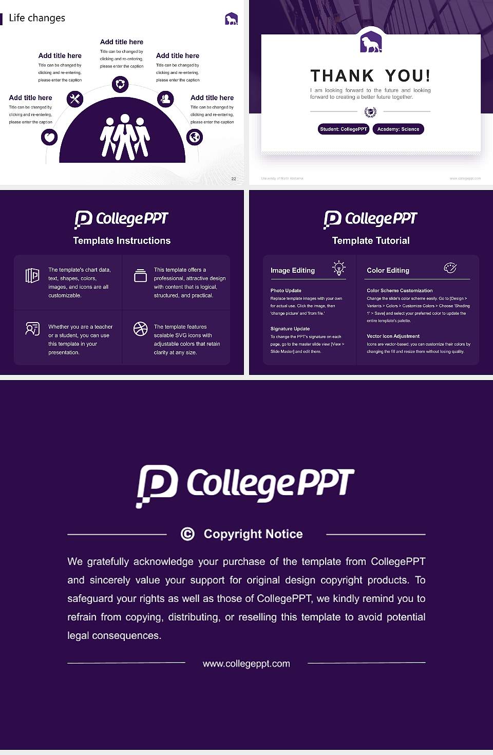 University of North Alabama National Scholarship Defense PPT Template4:3 ratio PPT effect preview image4