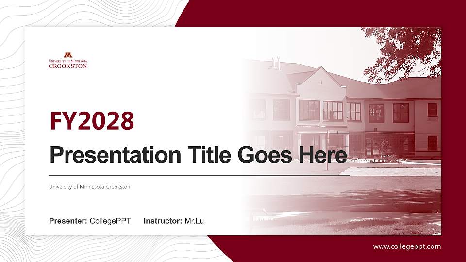 University of Minnesota-Crookston Academic Presentation/Research Findings Report PPT Template16:9 ratio PPT effect preview image