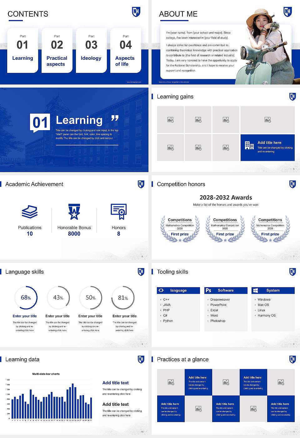 University of New Hampshire at Manchester National Scholarship Defense PPT Template16:9 ratio PPT effect preview image2