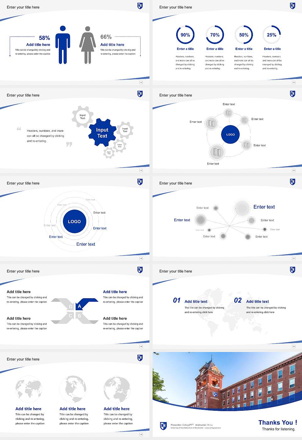 University of New Hampshire at Manchester Course/Courseware Creation PPT Template16:9 ratio PPT effect preview image4