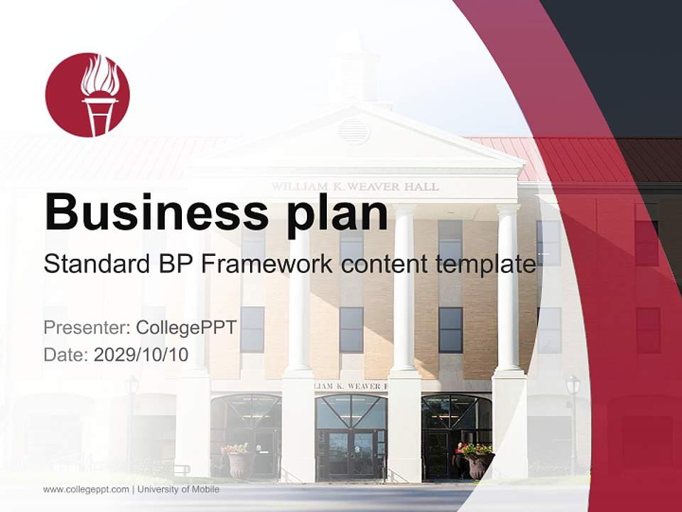 University of Mobile Competition/Entrepreneurship Contest PPT Template4:3 ratio PPT effect preview image9