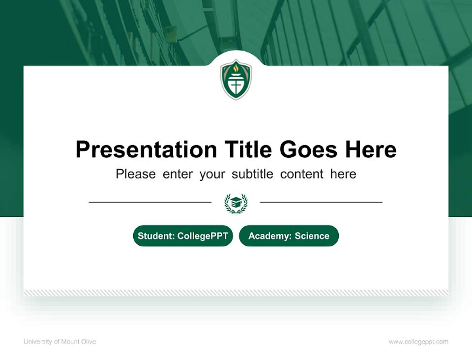 University of Mount Olive National Scholarship Defense PPT Template4:3 ratio PPT effect preview image4