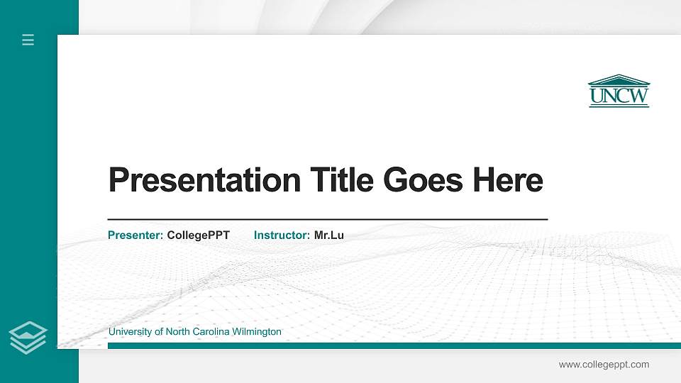 University of North Carolina Wilmington Thesis Proposal/Graduation Defense PPT Template16:9 ratio PPT effect preview image