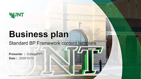 University of North Texas Competition/Entrepreneurship Contest PPT Template