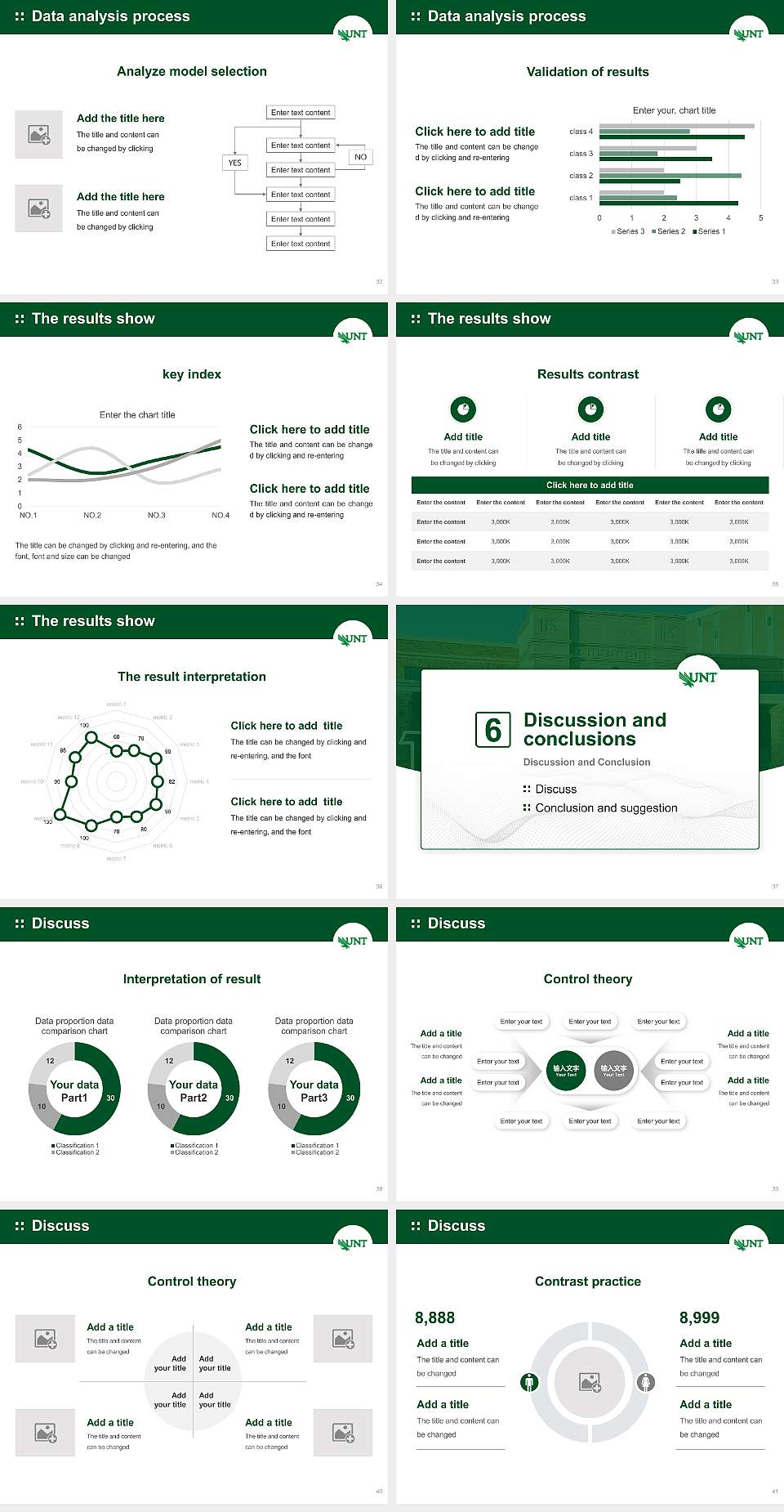 University of North Texas Graduation Thesis Defense PPT Template4:3 ratio PPT effect preview image5