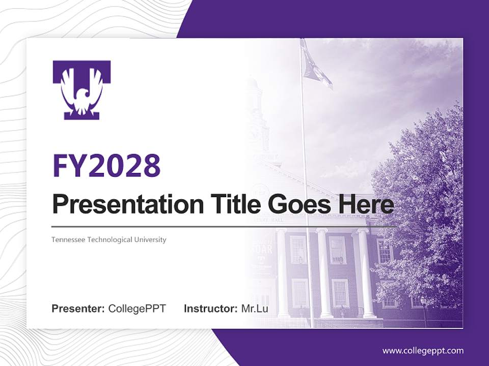 Tennessee Technological University Academic Presentation/Research Findings Report PPT Template4:3 ratio PPT effect preview image5