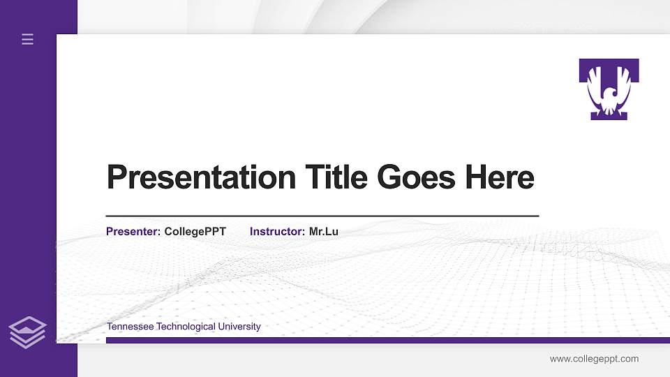 Tennessee Technological University Thesis Proposal/Graduation Defense PPT Template16:9 ratio PPT effect preview image