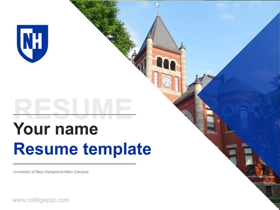 University of New Hampshire-Main Campus Resume PPT Template4:3 ratio PPT effect preview image5