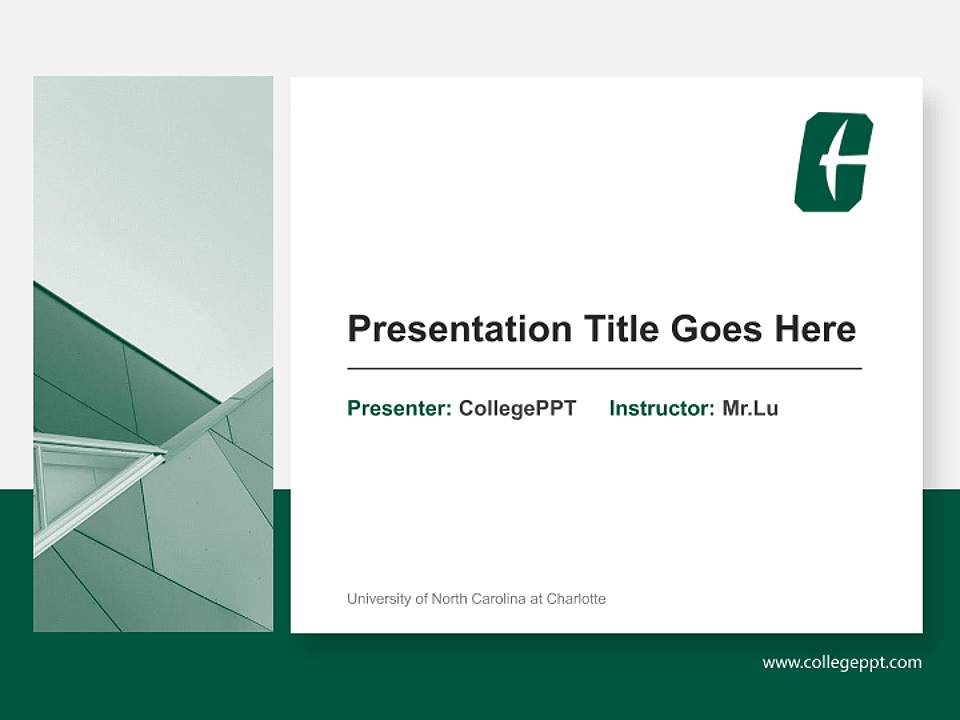 University of North Carolina at Charlotte General Purpose PPT Template4:3 ratio PPT effect preview image6