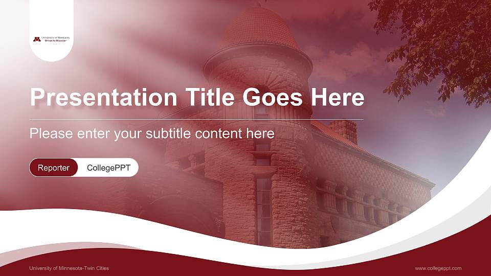 University of Minnesota-Twin Cities Lecture Sharing and Networking Event PPT Template16:9 ratio PPT effect preview image