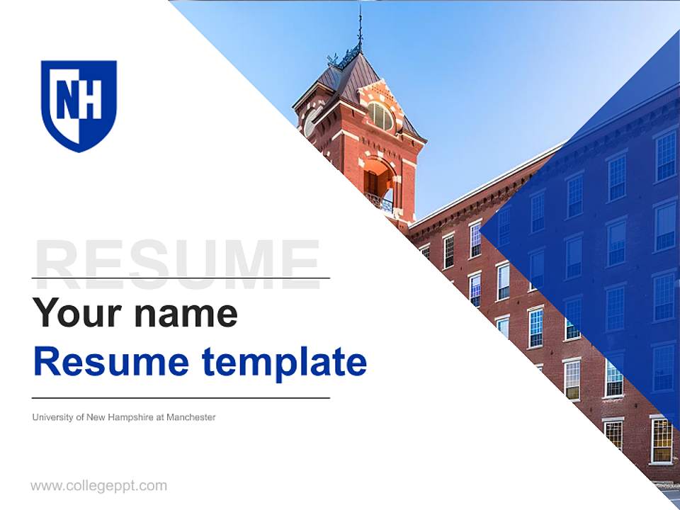 University of New Hampshire at Manchester Resume PPT Template4:3 ratio PPT effect preview image5
