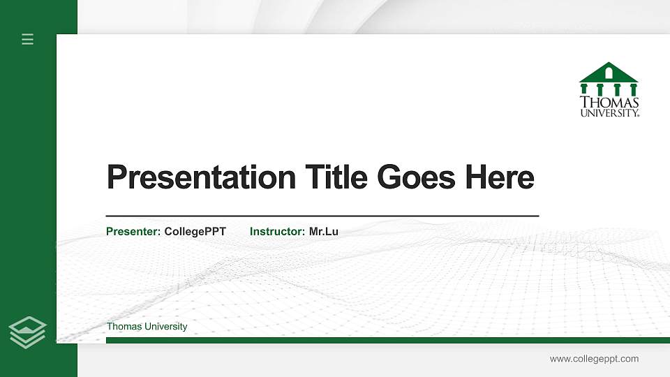 Thomas University Thesis Proposal/Graduation Defense PPT Template16:9 ratio PPT effect preview image
