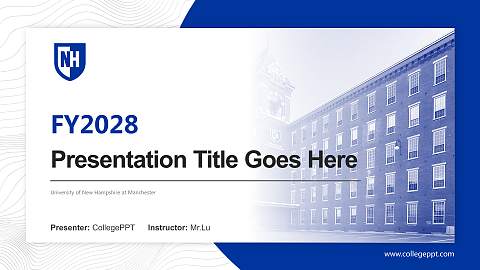 University of New Hampshire at Manchester Academic Presentation/Research Findings Report PPT Template