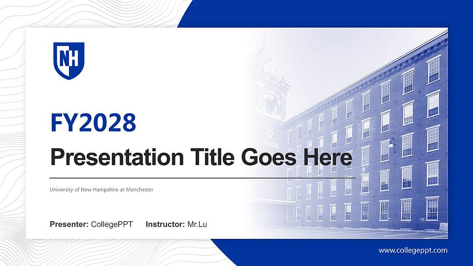 University of New Hampshire at Manchester Academic Presentation/Research Findings Report PPT Template16:9 ratio PPT effect preview image