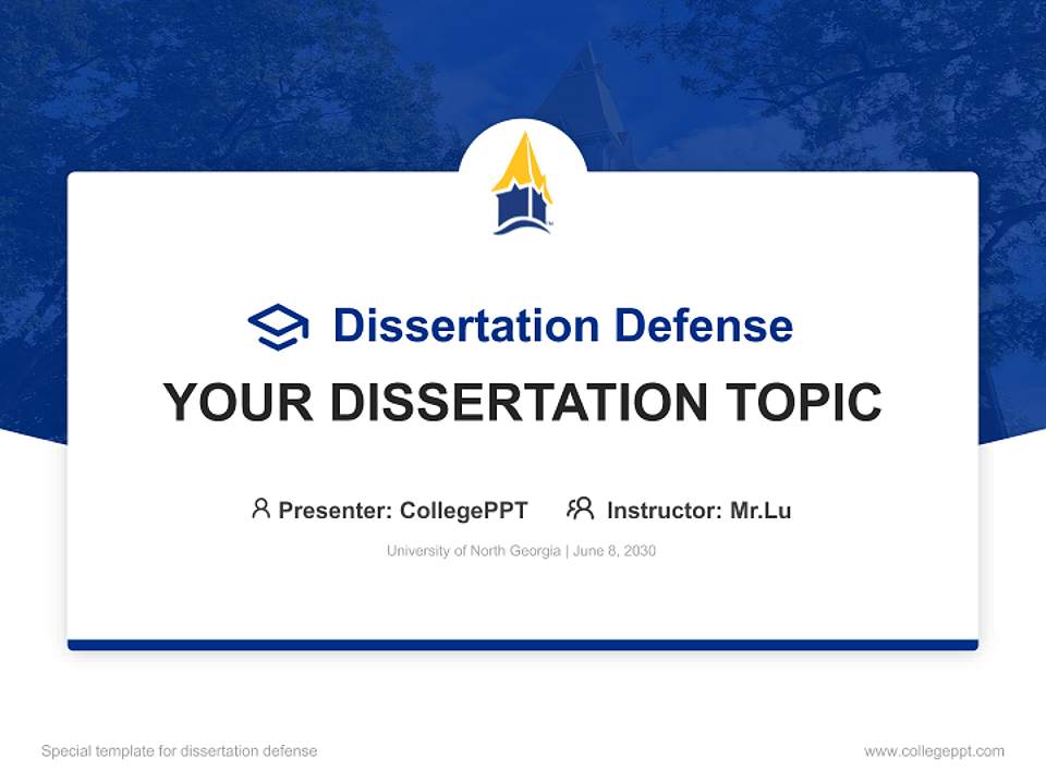 University of North Georgia Graduation Thesis Defense PPT Template4:3 ratio PPT effect preview image7