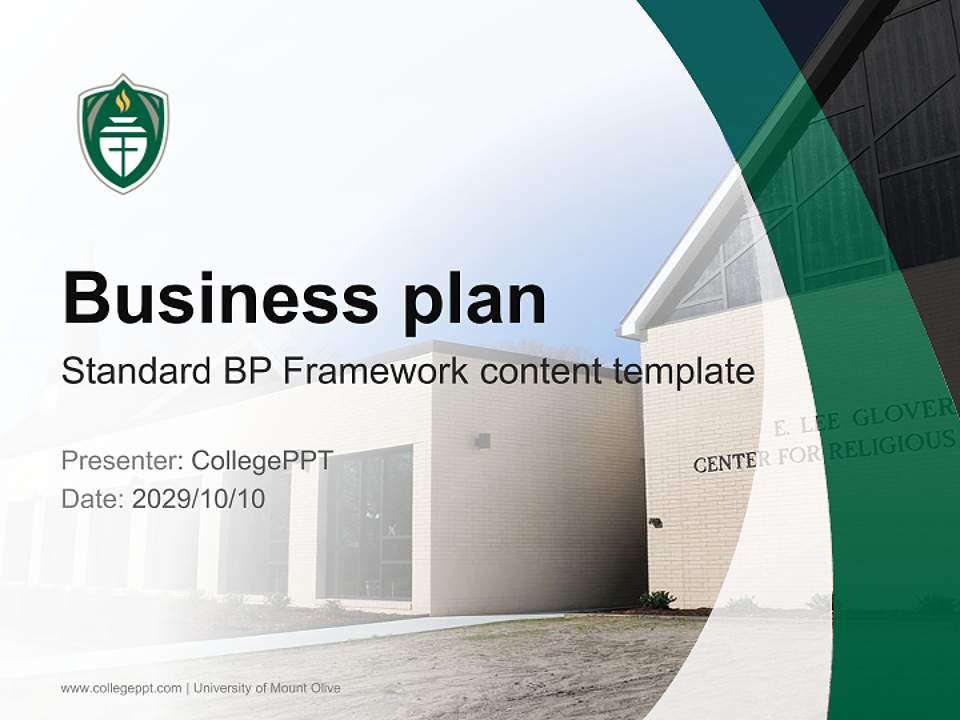 University of Mount Olive Competition/Entrepreneurship Contest PPT Template4:3 ratio PPT effect preview image9