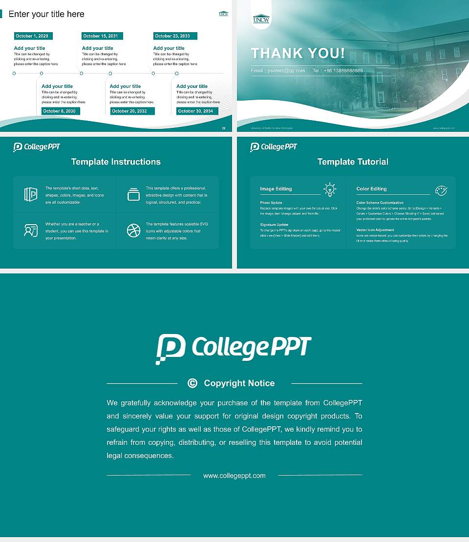 University of North Carolina Wilmington Lecture Sharing and Networking Event PPT Template16:9 ratio PPT effect preview image4