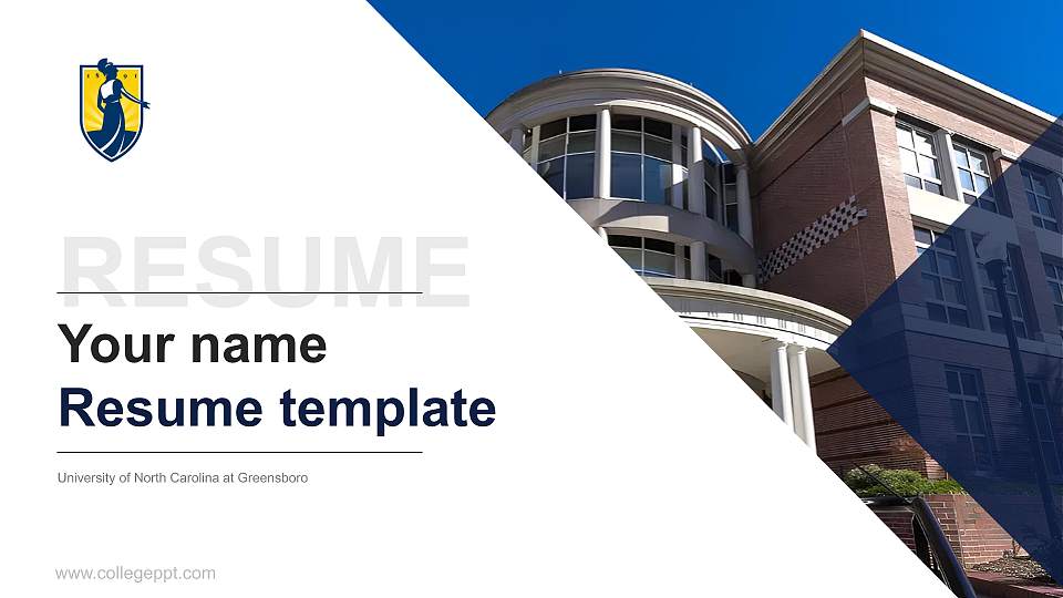 University of North Carolina at Greensboro Resume PPT Template16:9 ratio PPT effect preview image