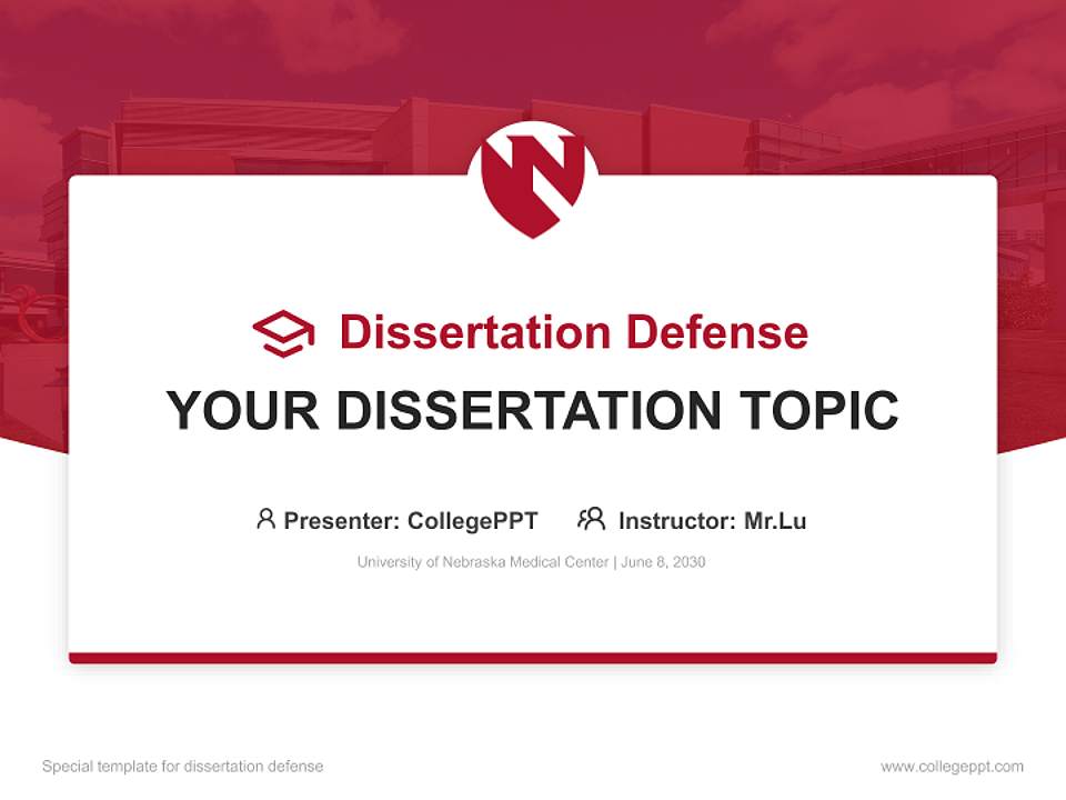 University of Nebraska Medical Center Graduation Thesis Defense PPT Template4:3 ratio PPT effect preview image7