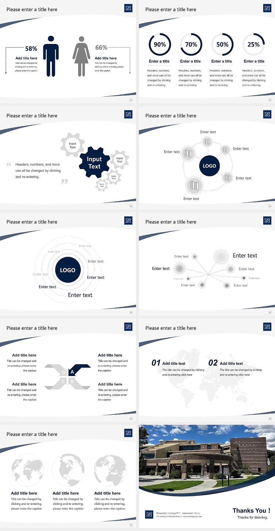 University of Nevada-Reno Course/Courseware Creation PPT Template4:3 ratio PPT effect preview image4