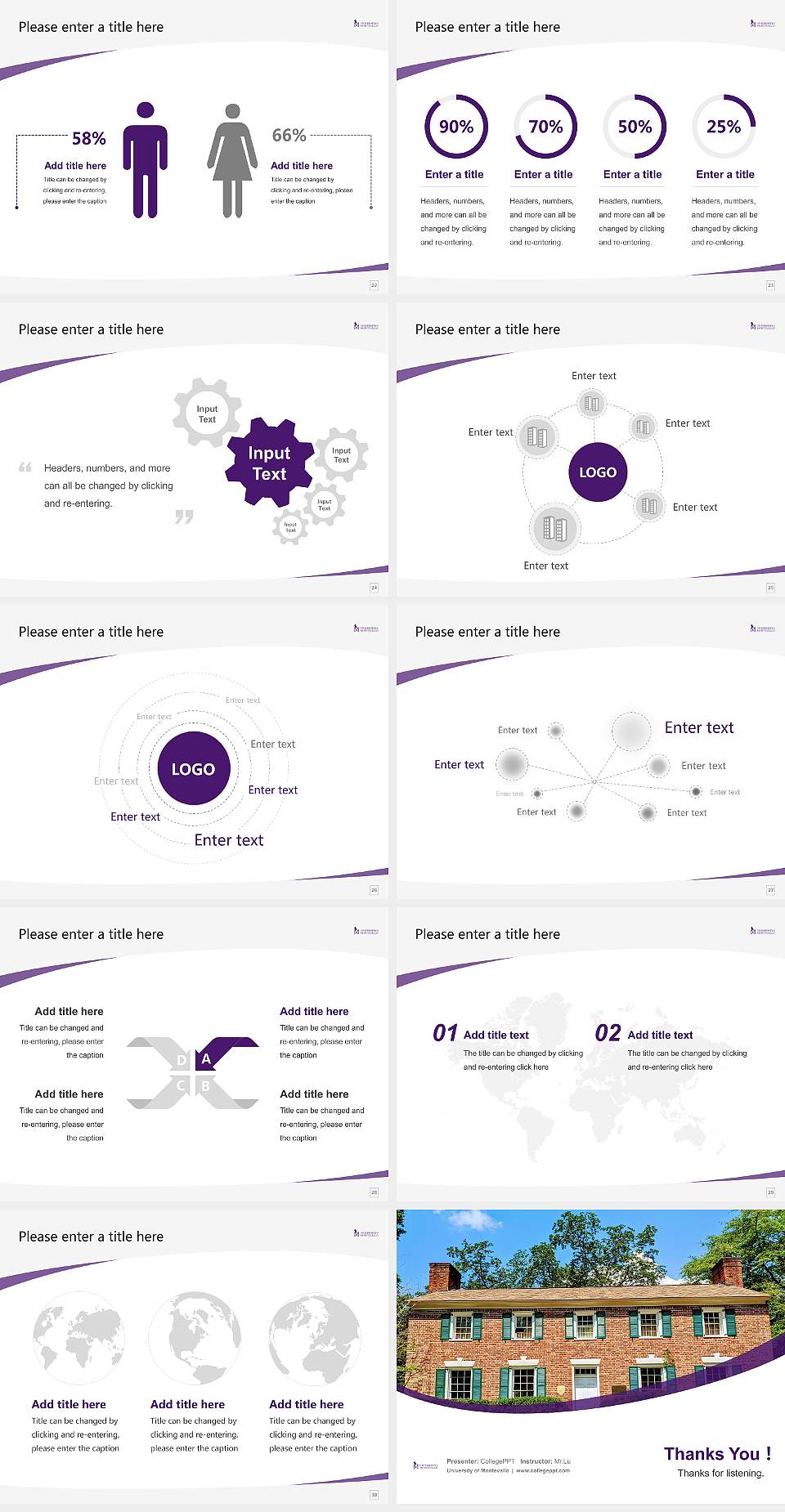 University of Montevallo Course/Courseware Creation PPT Template4:3 ratio PPT effect preview image4
