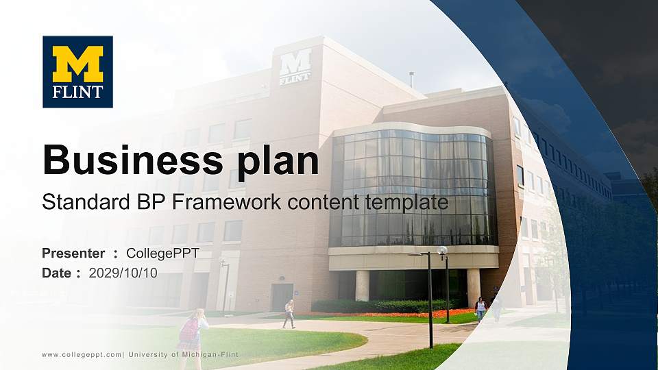 University of Michigan-Flint Competition/Entrepreneurship Contest PPT Template16:9 ratio PPT effect preview image