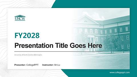 University of North Carolina Wilmington Academic Presentation/Research Findings Report PPT Template