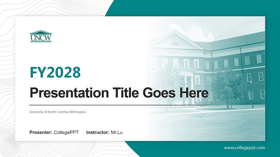 University of North Carolina Wilmington Academic Presentation/Research Findings Report PPT Template16:9 ratio PPT effect preview image