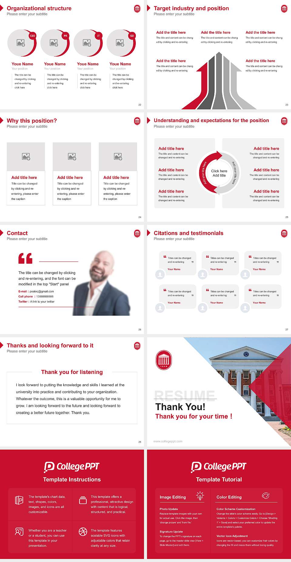 University of Mississippi Resume PPT Template4:3 ratio PPT effect preview image4