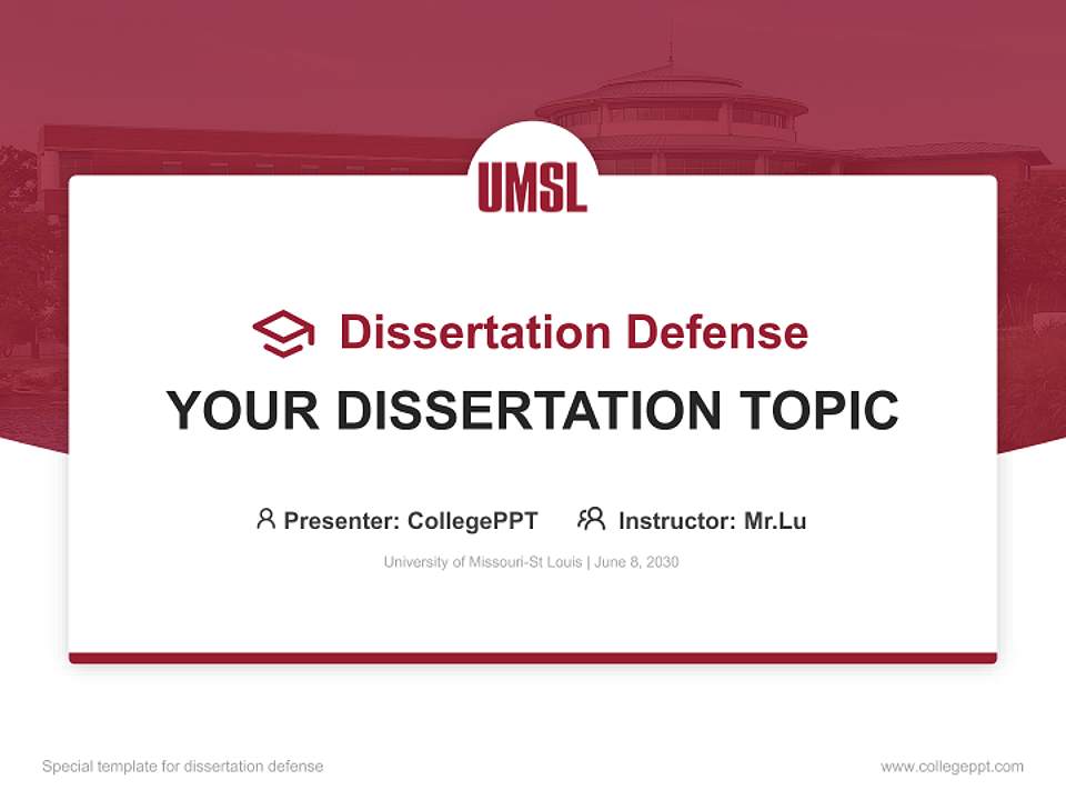 University of Missouri-St Louis Graduation Thesis Defense PPT Template4:3 ratio PPT effect preview image7