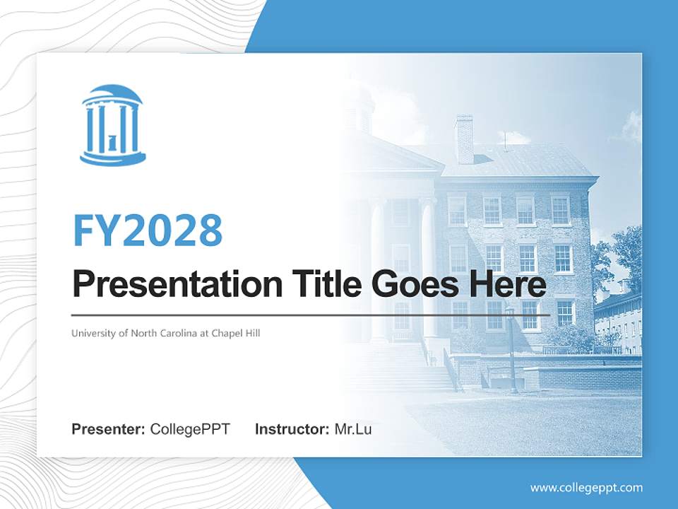 University of North Carolina at Chapel Hill Academic Presentation/Research Findings Report PPT Template4:3 ratio PPT effect preview image5