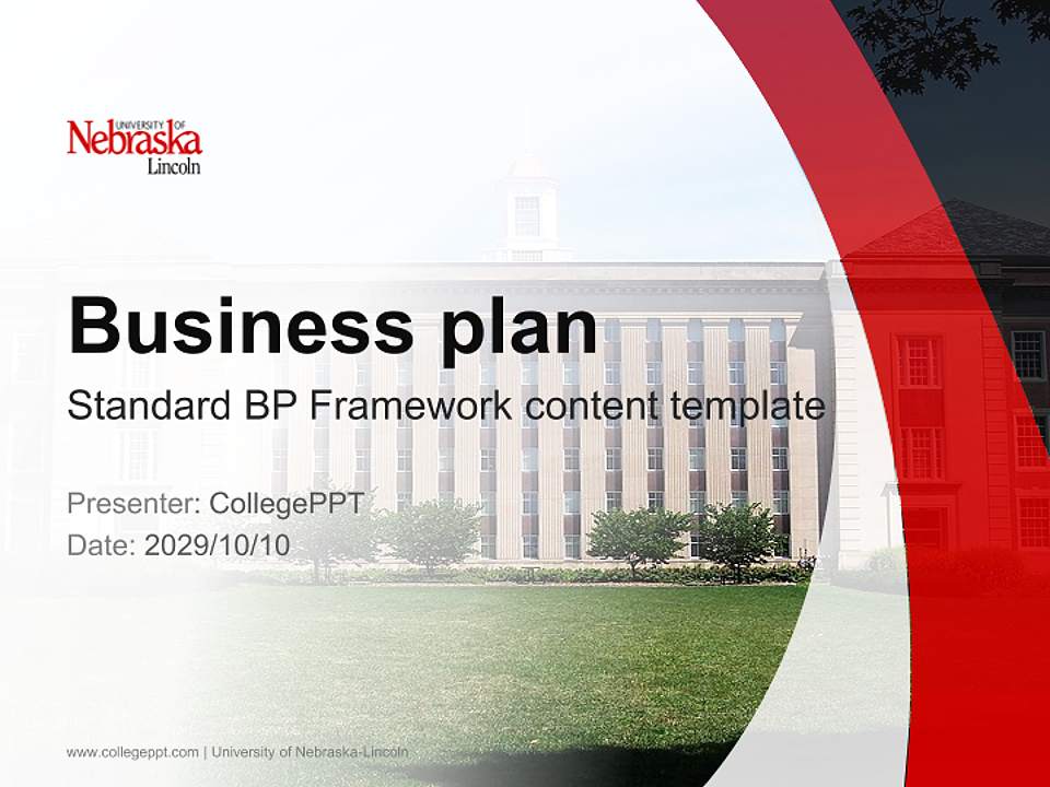 University of Nebraska-Lincoln Competition/Entrepreneurship Contest PPT Template4:3 ratio PPT effect preview image9