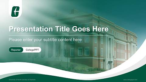 University of North Carolina at Charlotte Lecture Sharing and Networking Event PPT Template