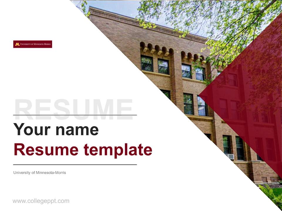 University of Minnesota-Morris Resume PPT Template4:3 ratio PPT effect preview image5