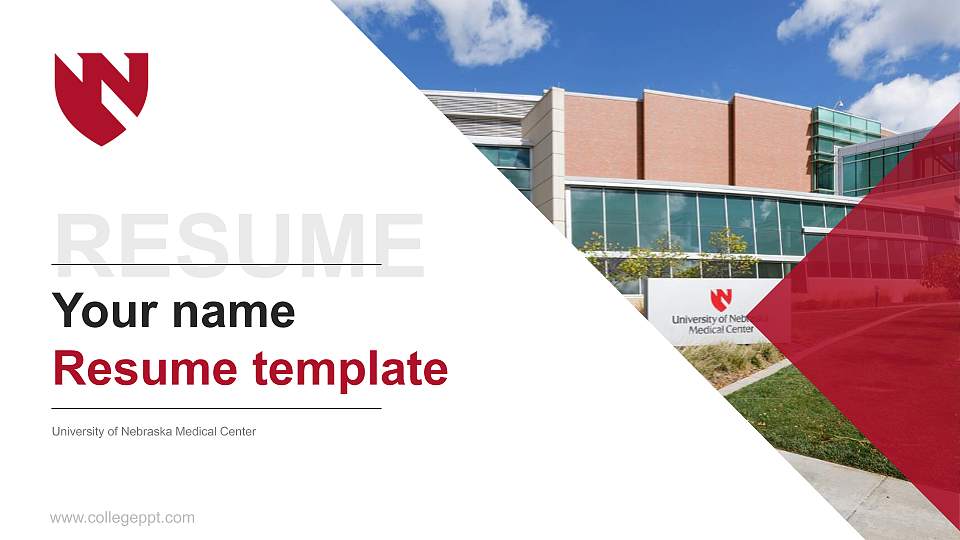 University of Nebraska Medical Center Resume PPT Template16:9 ratio PPT effect preview image