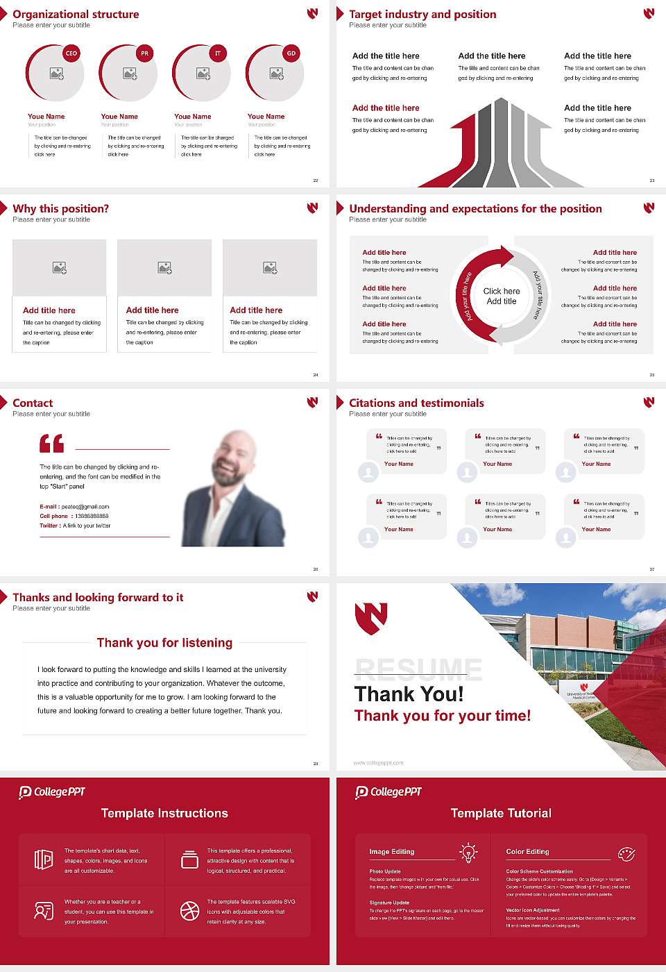 University of Nebraska Medical Center Resume PPT Template16:9 ratio PPT effect preview image4