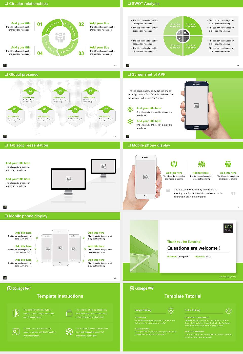 University of New England General Purpose PPT Template16:9 ratio PPT effect preview image5