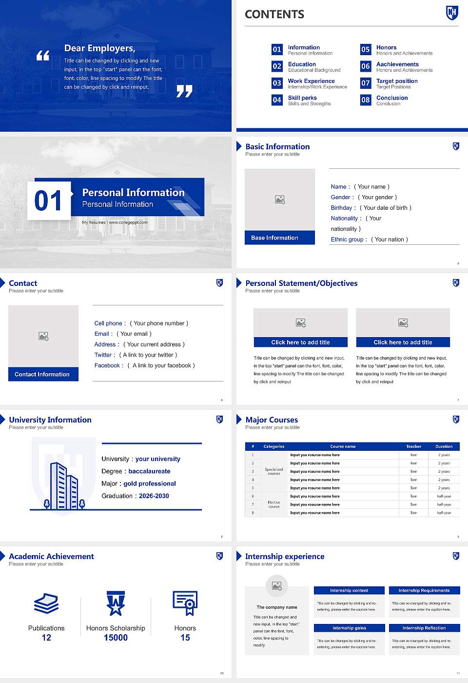 University of New Hampshire-Franklin Pierce School of Law Resume PPT Template16:9 ratio PPT effect preview image2