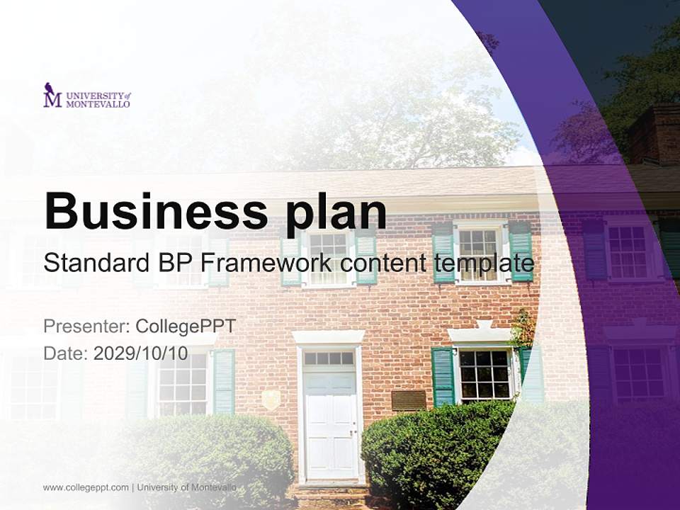 University of Montevallo Competition/Entrepreneurship Contest PPT Template4:3 ratio PPT effect preview image9