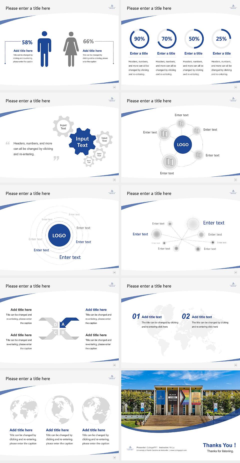 University of North Carolina at Asheville Course/Courseware Creation PPT Template4:3 ratio PPT effect preview image4