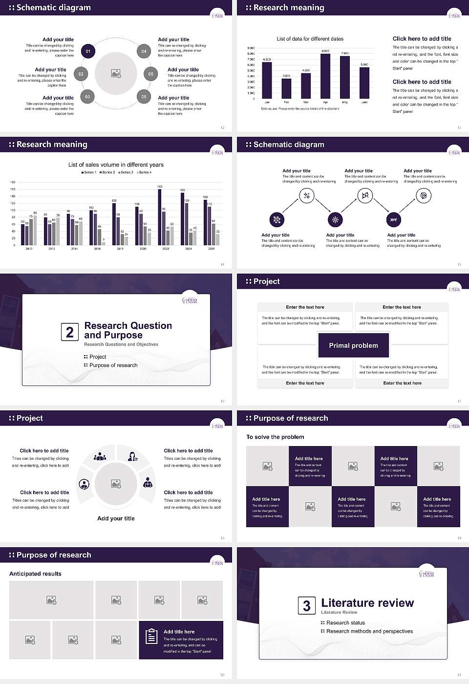 University of Mount Union Graduation Thesis Defense PPT Template16:9 ratio PPT effect preview image3