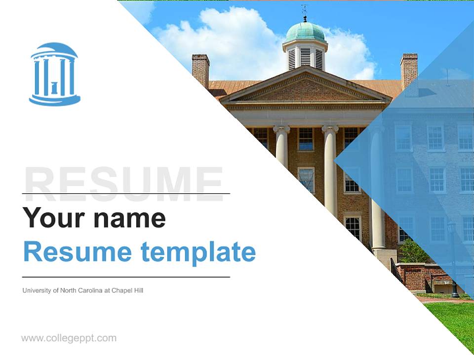 University of North Carolina at Chapel Hill Resume PPT Template4:3 ratio PPT effect preview image5