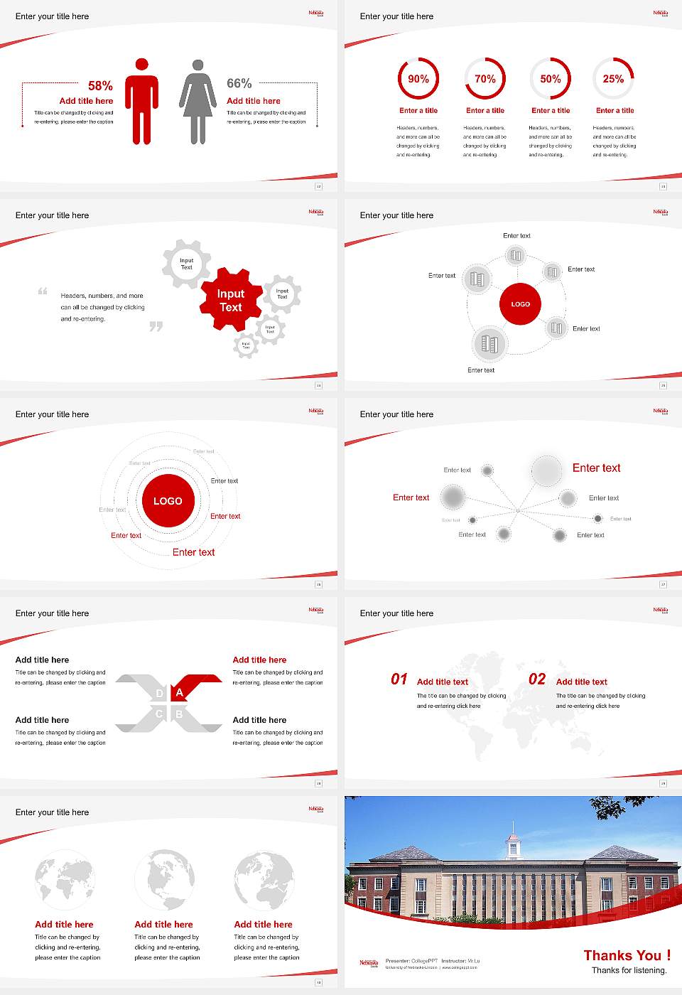 University of Nebraska-Lincoln Course/Courseware Creation PPT Template16:9 ratio PPT effect preview image4