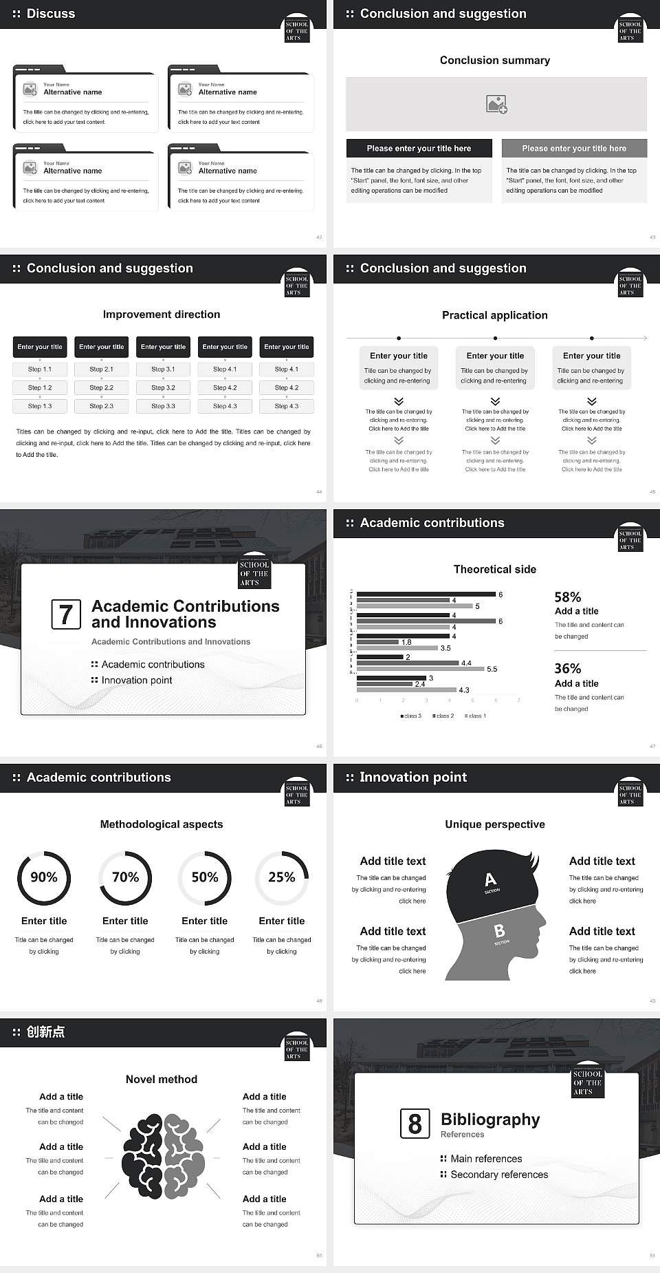 University of North Carolina School of the Arts Graduation Thesis Defense PPT Template4:3 ratio PPT effect preview image6