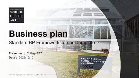 University of North Carolina School of the Arts Competition/Entrepreneurship Contest PPT Template