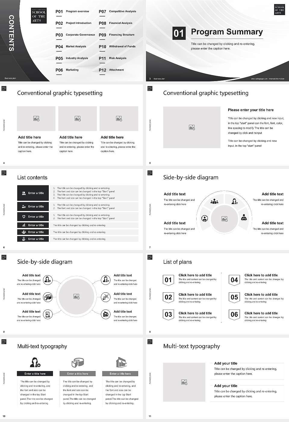 University of North Carolina School of the Arts Competition/Entrepreneurship Contest PPT Template16:9 ratio PPT effect preview image2
