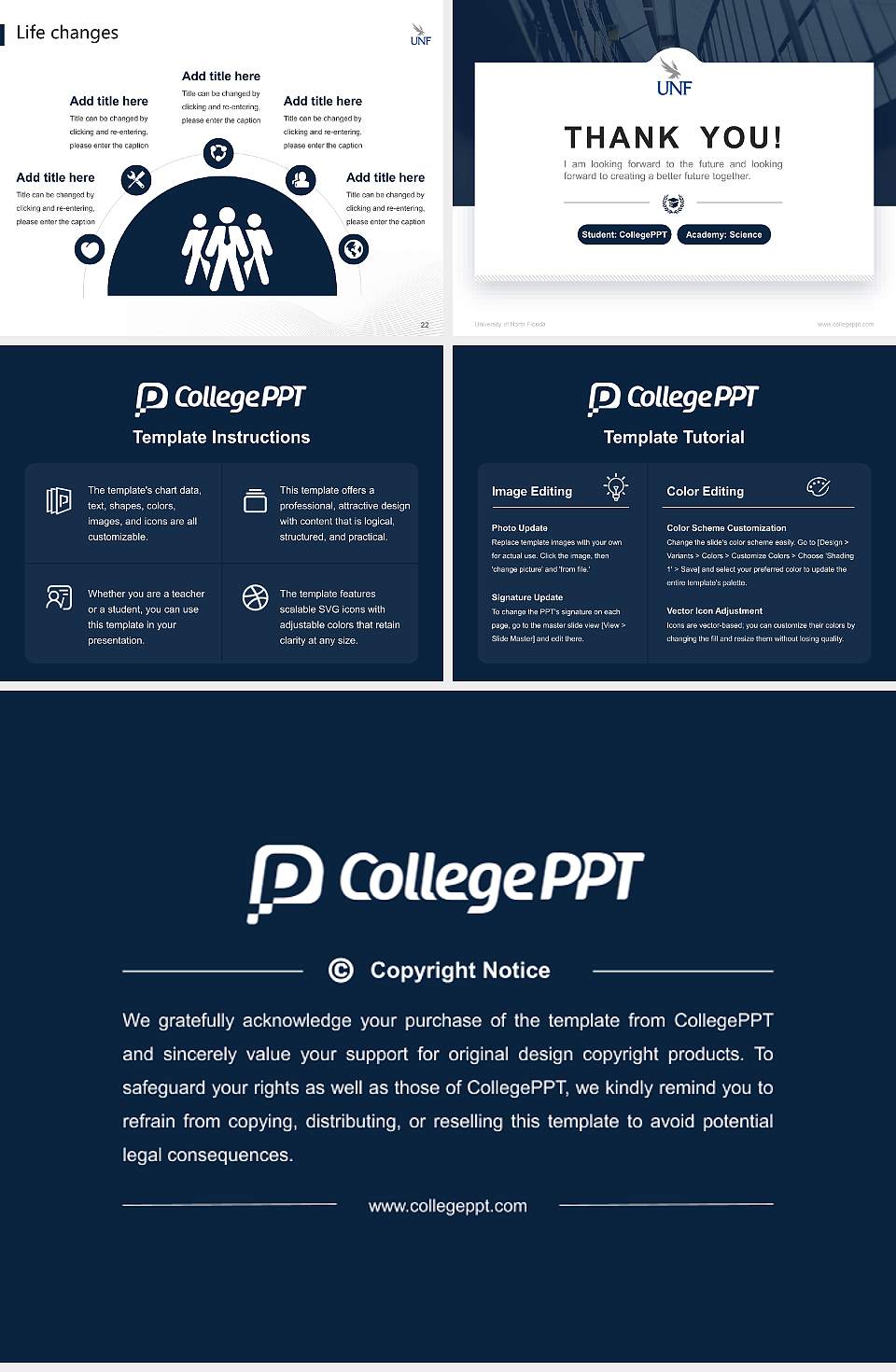 University of North Florida National Scholarship Defense PPT Template4:3 ratio PPT effect preview image4